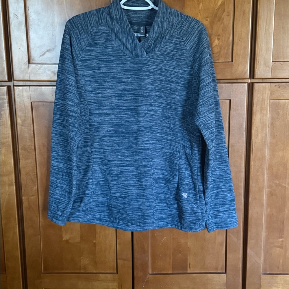Mountain Hardwear Snowpass Mock Neck Fleece Pullover Heathered Blue Women’s L